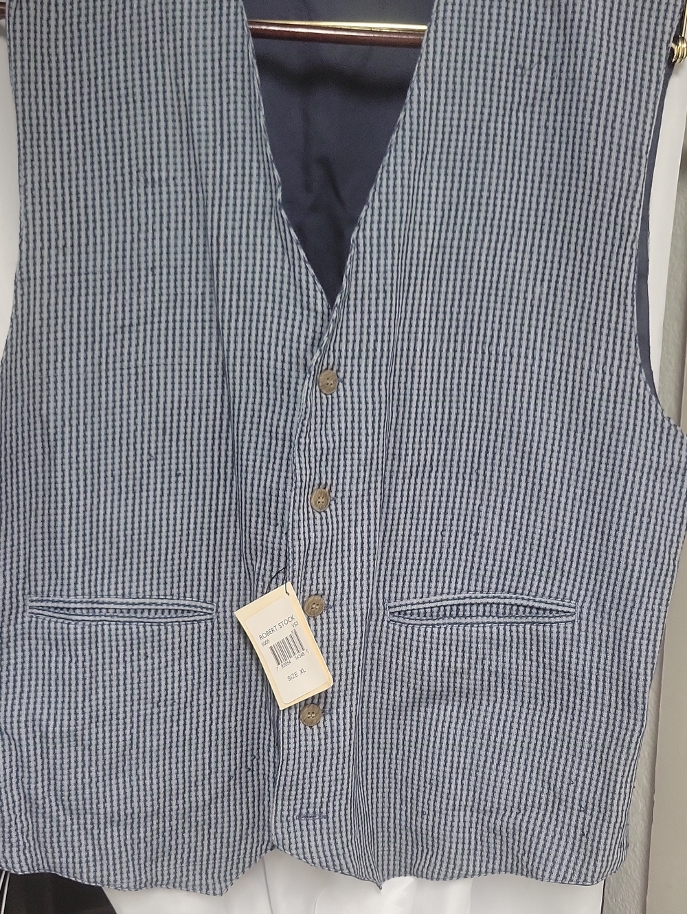 Lightweihgt Cotton Seersucker Men's Vest